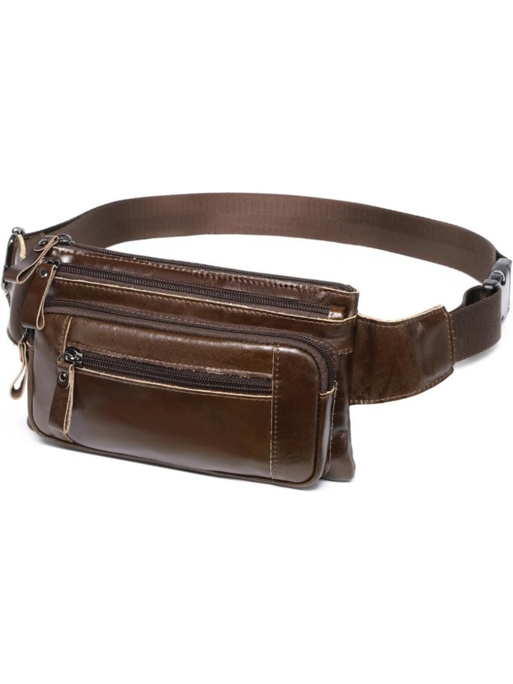 Stylish Full-Grain Leather Sling Bag for Women & Men, Water-Resistant Crossbody